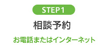 STEP1 相談予約 お電話またはインターネット